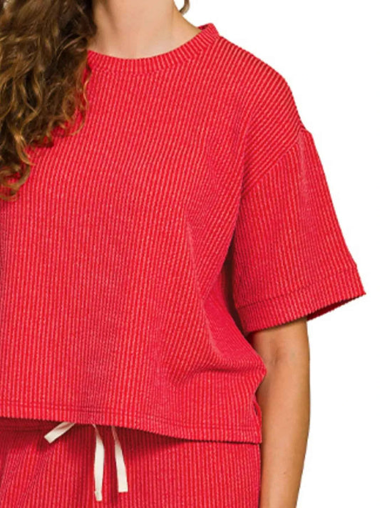 Raised Rib Short Sleeve Tee & Pants Set 3b6bad3f-9a78-4fe3-ba9a-f5335aef3289-Max-Origin