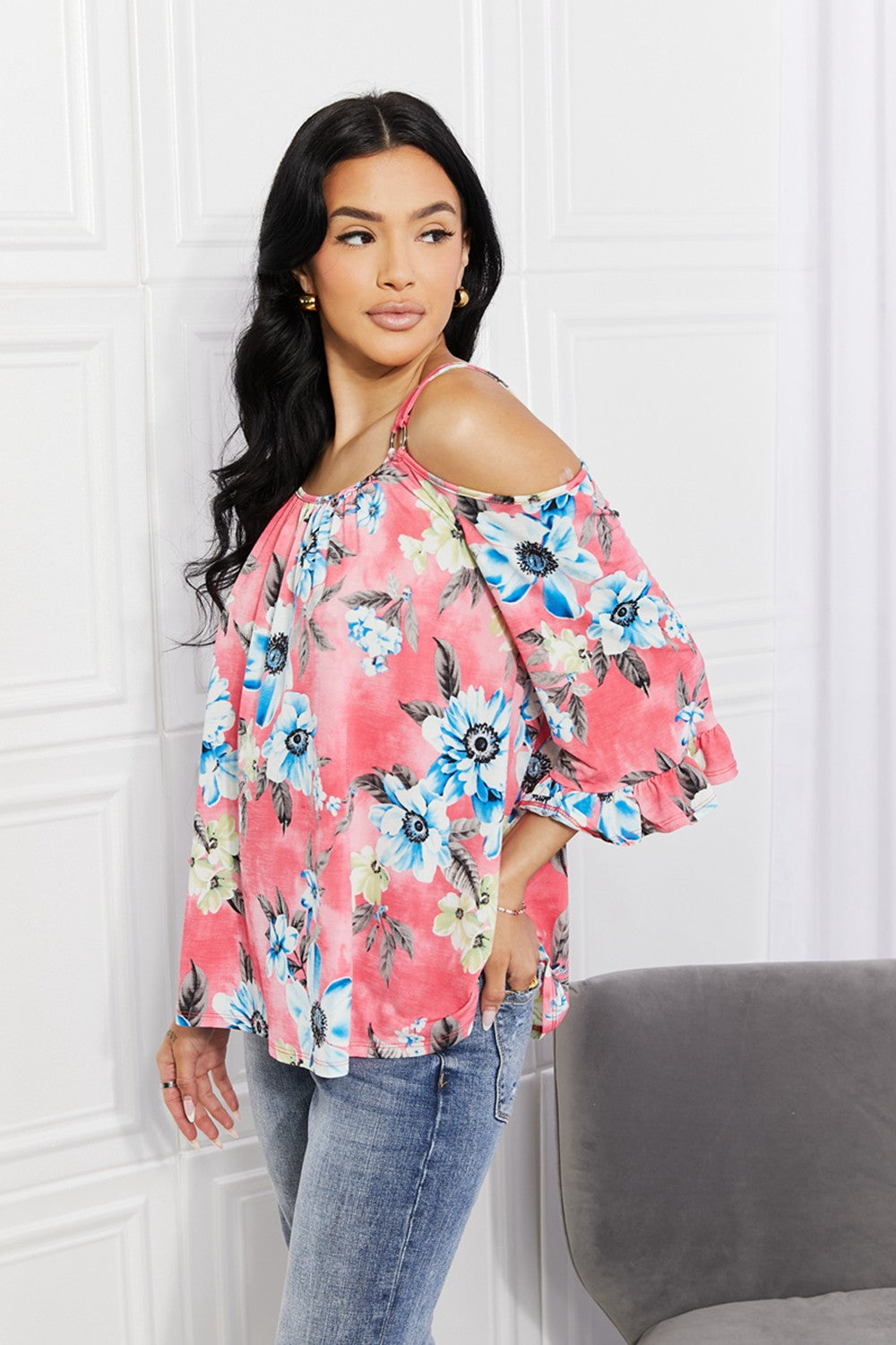 Sew In Love Full Size Fresh Take Floral Cold-Shoulder Top 3b7491353c0d4c36b165499f44a319e3-Max