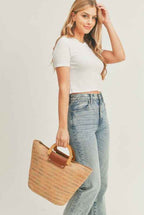 Summer Ready Straw Tote Bag 3b7843fa-420a-43fe-9a66-f4ca19e67b3a