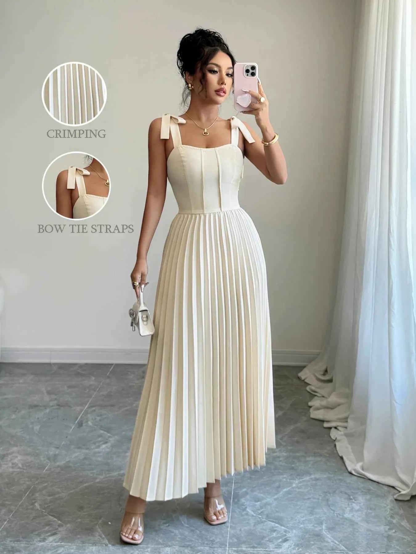 Pleated Tie-Shoulder Maxi Dress 3b79a677-fb7f-415d-9392-8df3a92c574f-Max-Origin