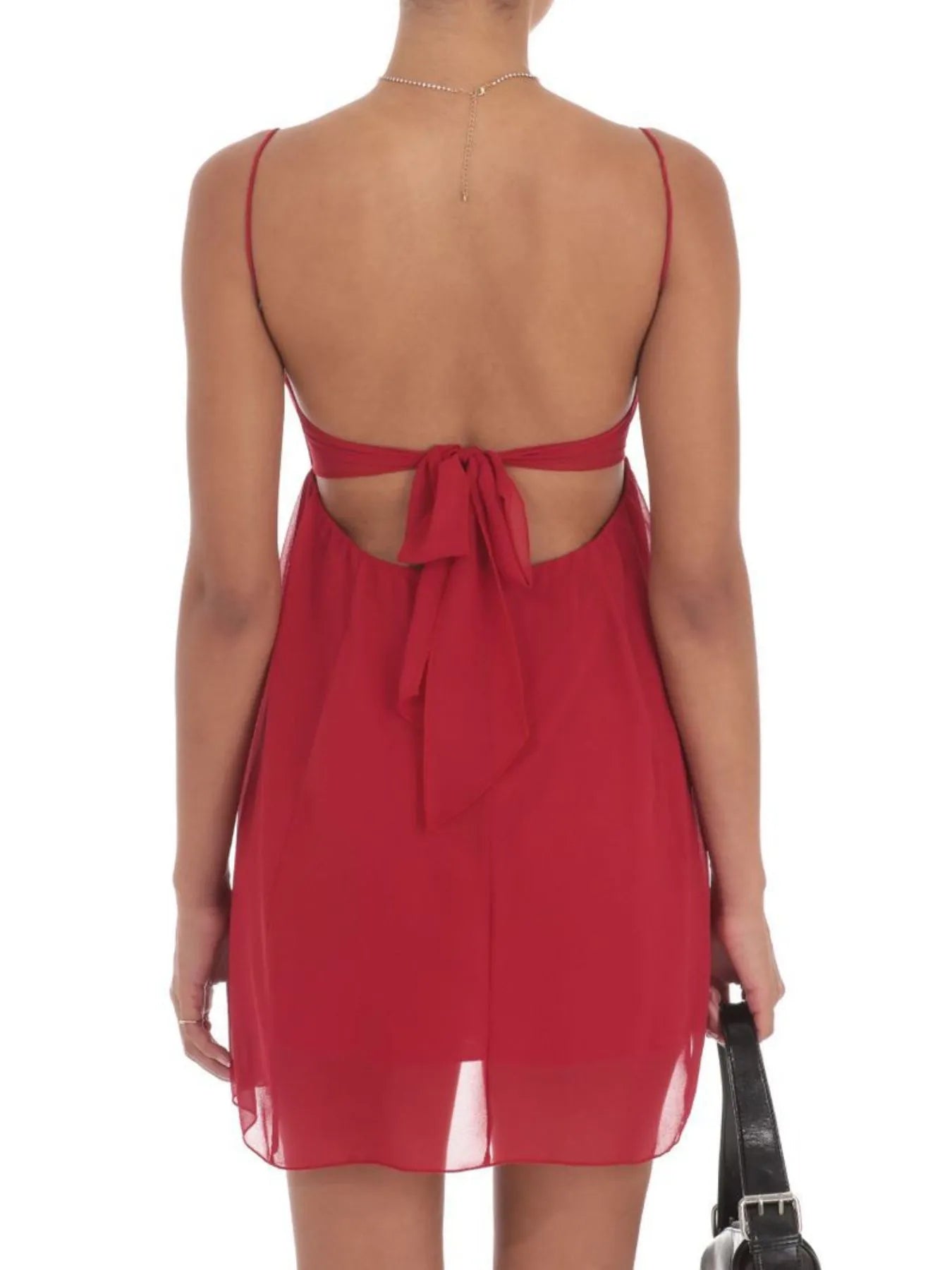 Tie Back Spaghetti Strap Mini Dress 3b7abedc-0fdd-4559-92ec-f49cbdb7a4e9-Max-Origin