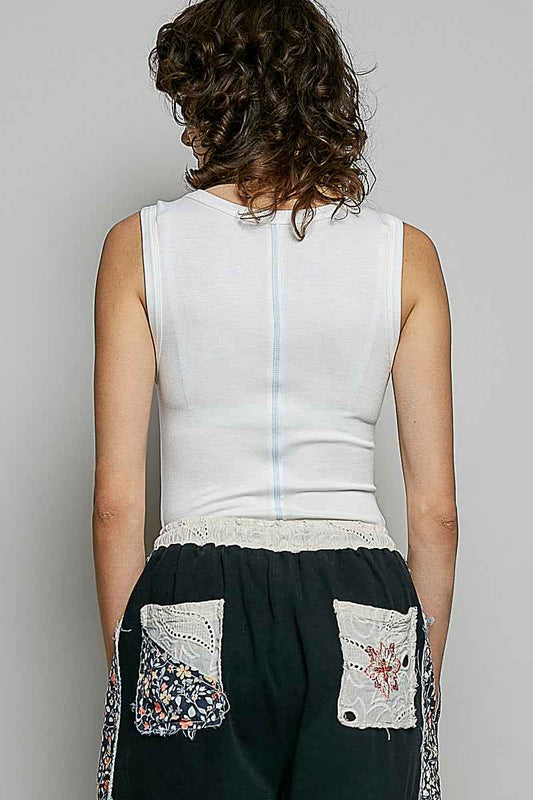 Colorful Button Round Neck Ribbed Tank 3b85d88f-a9b9-42fc-870f-5f831faccdd0-Max