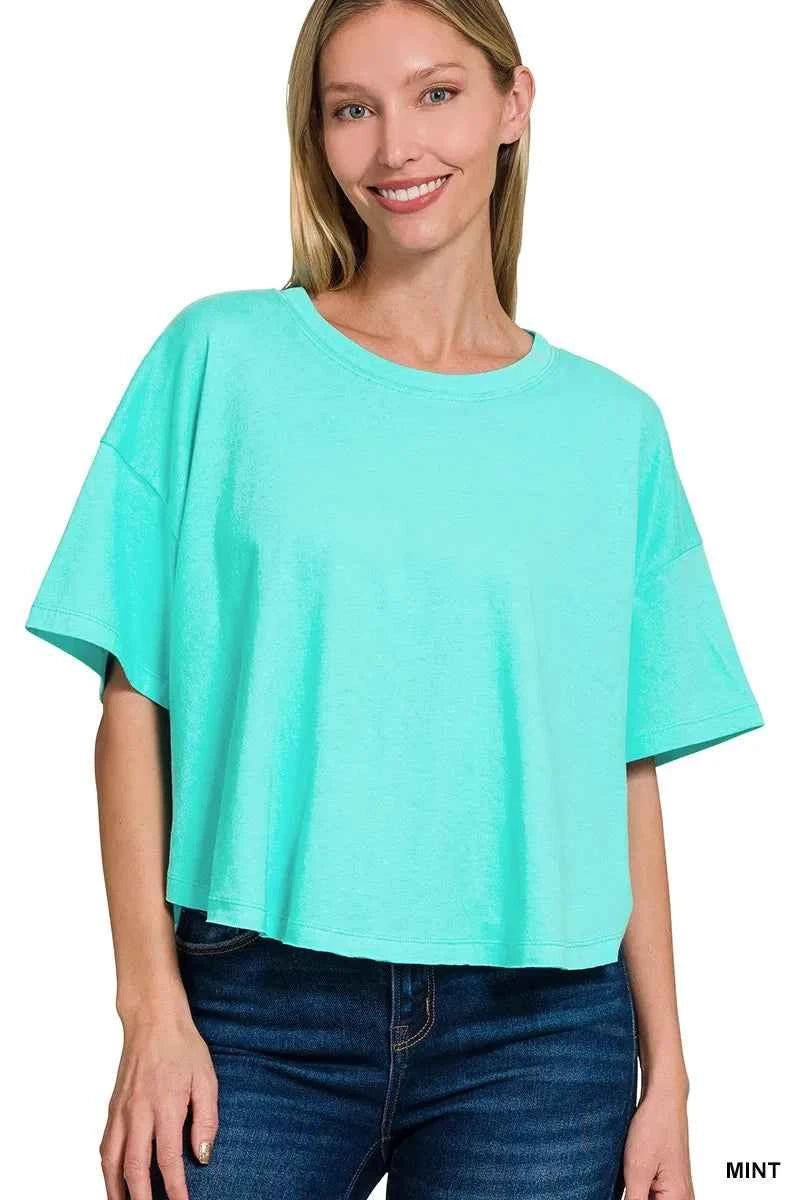 Zenana Cotton Round Neck Short Sleeve T-Shirt MINT 3b9690db5c7249d380127bb9ca427b54-Max-Origin