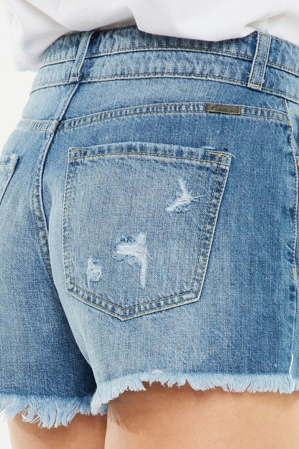 Kancan Full Size High Rise Raw Hem Denim Shorts 3b98c4fa-f4f8-4477-8ae2-e728b60cd159-Max