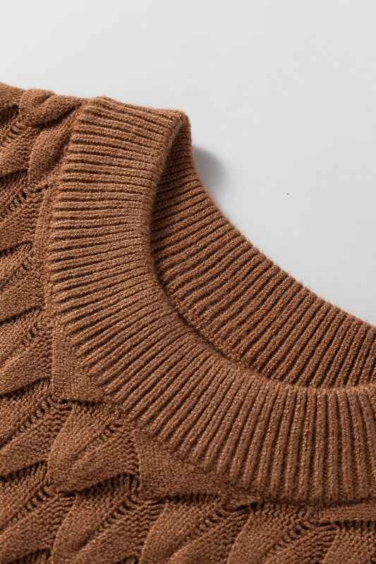 Fish Scale Textured Knit Short Sleeve Sweater 3b99ff80-71a3-441e-8c5e-5a497d9b8a9e