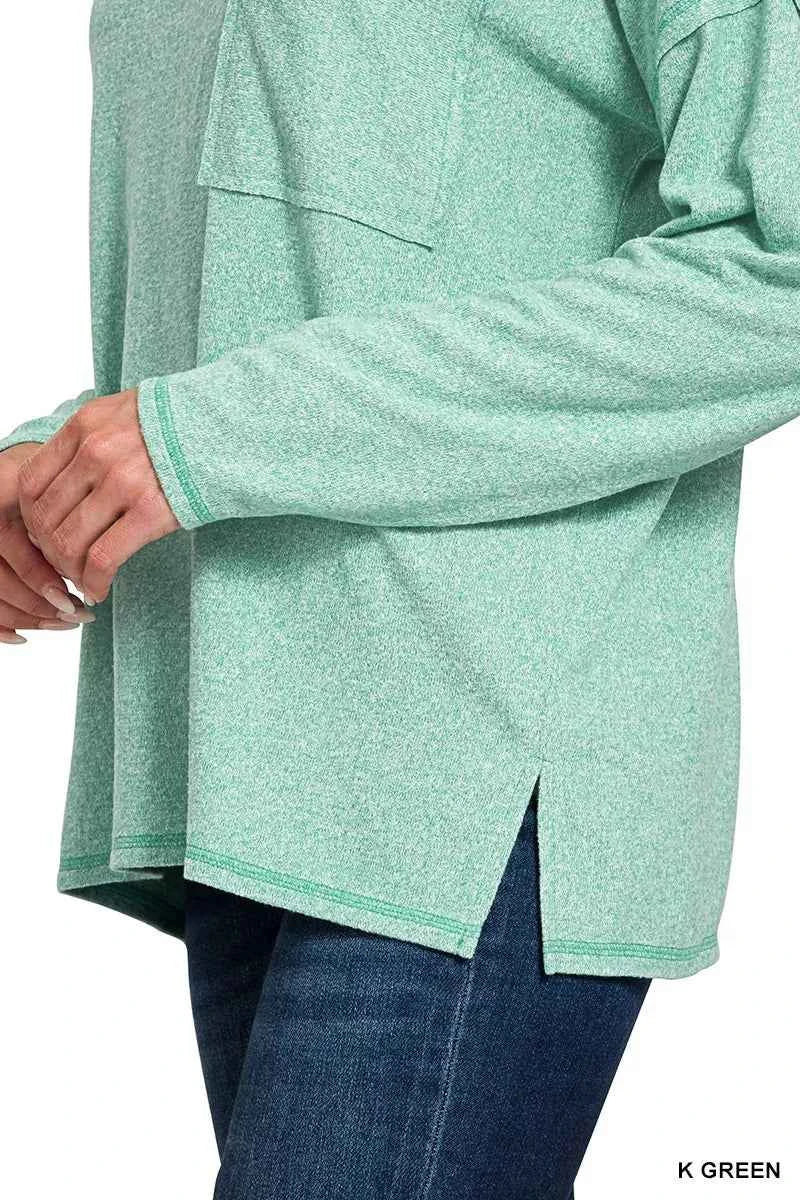 Zenana Soft Melange Hacci Round-Neck Long Sleeve T-Shirt 3ba1e30e20794f1b88cc6f992049a923-Max-Origin