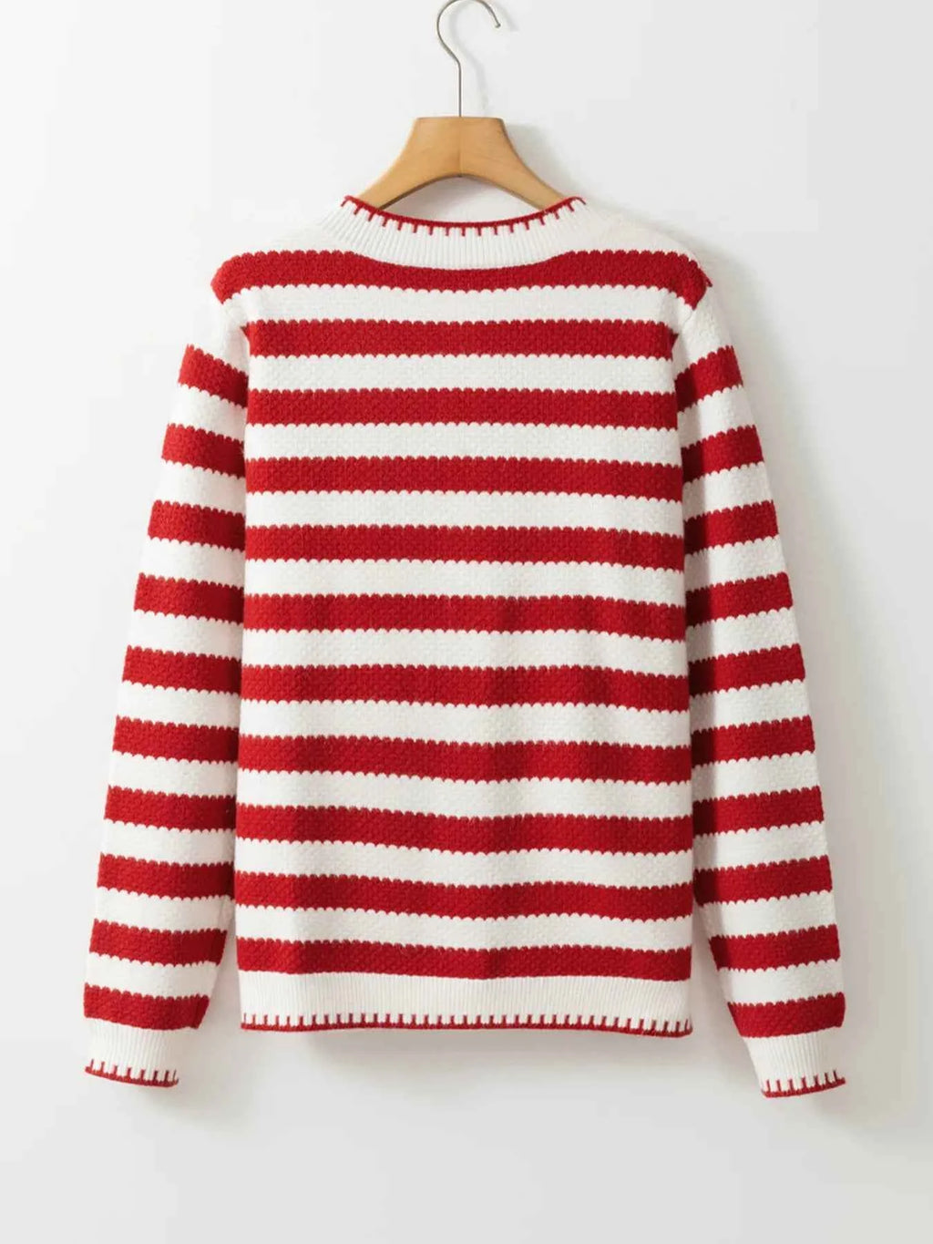 Button Down Striped Long Sleeve Cardigan 3ba74a2d708e46598096cb3bf0922859-Max-Origin