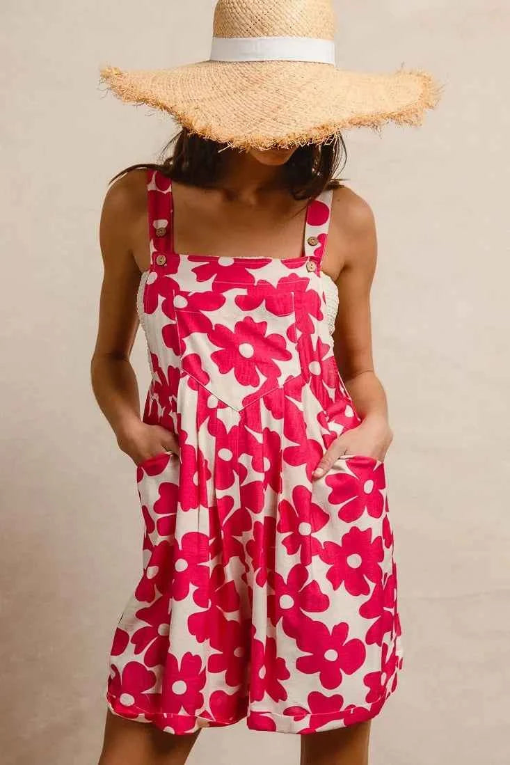 BiBi Floral Prints Tuck Detail Short Overall With Pockets 3bb5088cb8bf434ba6cae0c161fb4071-Max-Origin