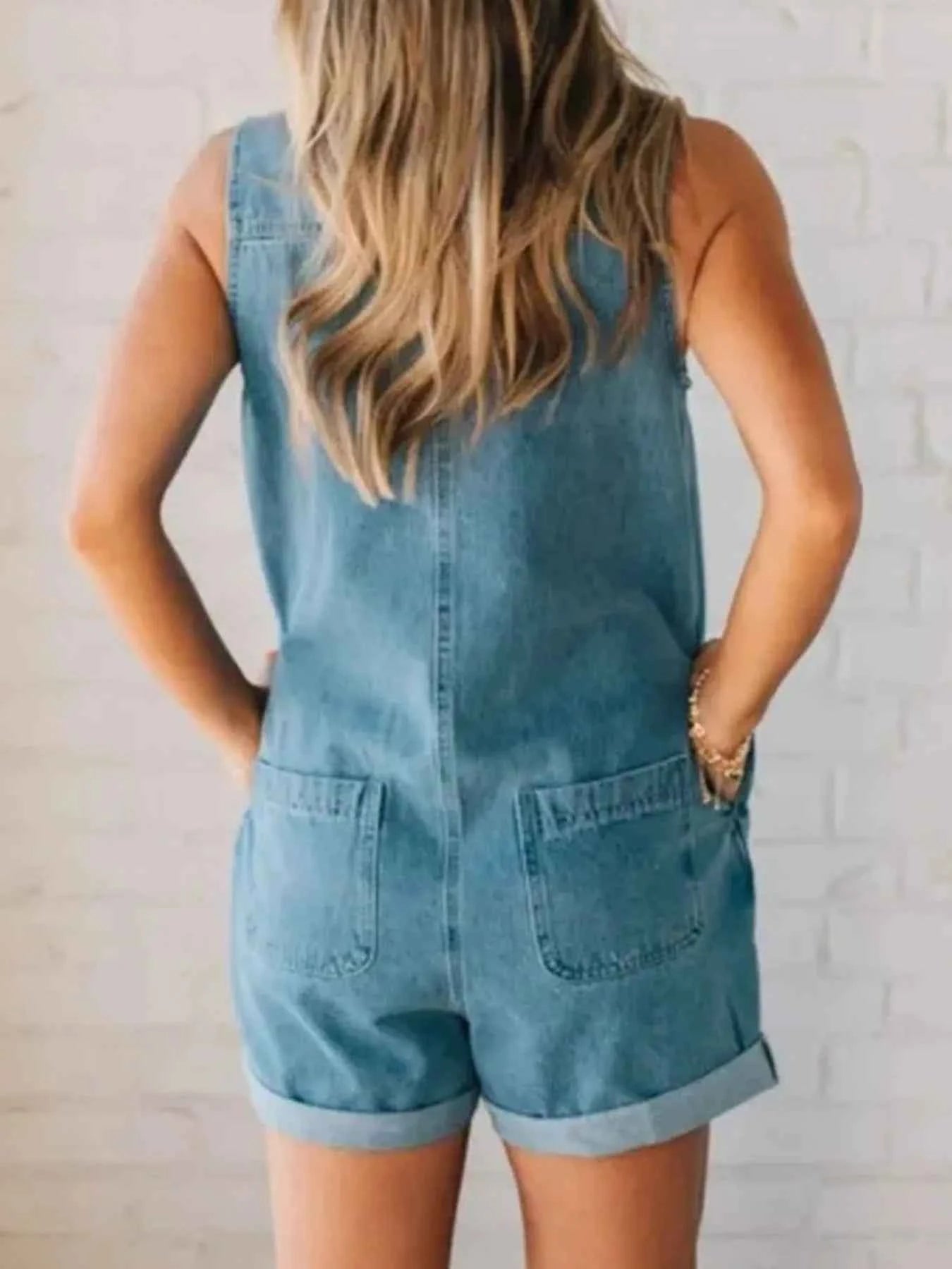 Zip Front Sleeveless Denim Romper 3bc1ffdd-ab38-4e74-94cb-b919429d8529-Max-Origin