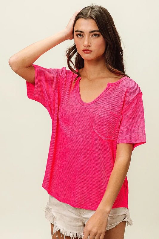 BiBi Waved Rib U Neck Top With Front Pocket 3bc7ed65135043ea81860e5641f9deff-Max-Origin
