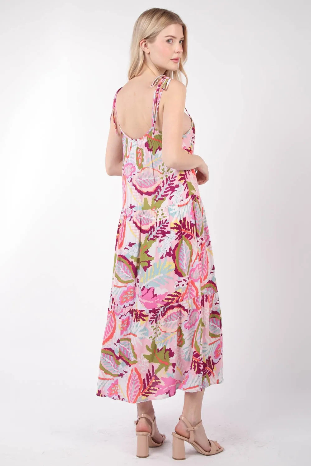 VERY J Tropical Printed Cami Midi Dress 3bc94494-95a4-46a4-9e1a-748c934b6e81-Max