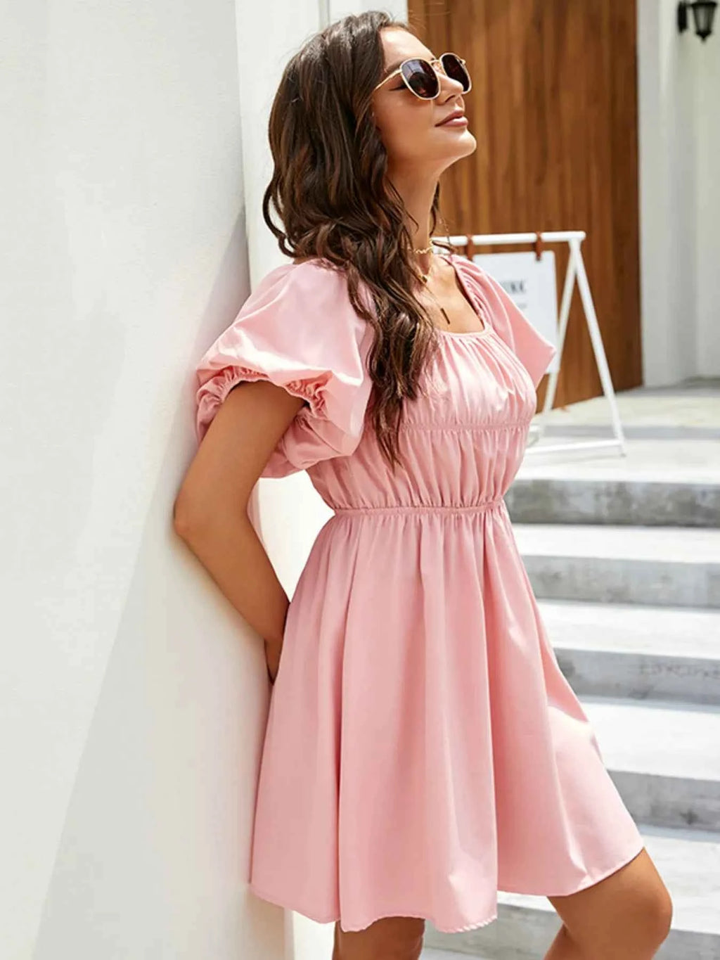 Off-Shoulder Puff Sleeve Mini Dress 3bc95130d2f9491e9a0d45d9fc0956fd-Max-Origin