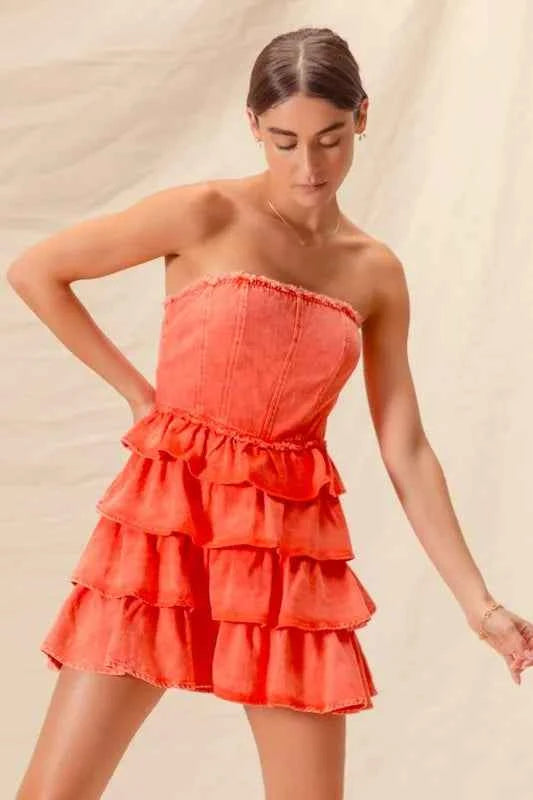 Strapless Ruffle Layered Game Day Cheer Up Dress 3bce03c0ca4e48e4ae2875ad59166324-Max-Origin