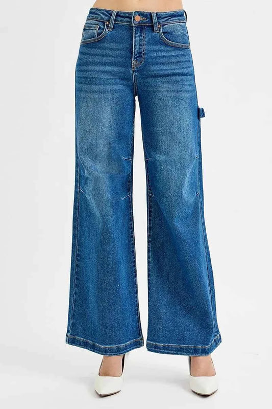 RISEN Full Size High Rise Wide Leg Patch Detailed Jeans Plus Size DARK 3bcfdd45719149d393469f9693e7cbde-Max-Origin