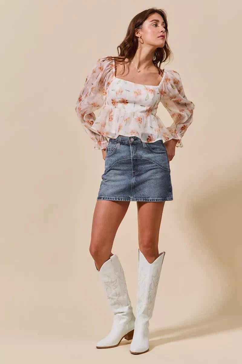 SO ME Washed Denim Mini Skirt with Pockets 3bd1f92f96f340a9b5e2a6e56402accf-Max-Origin