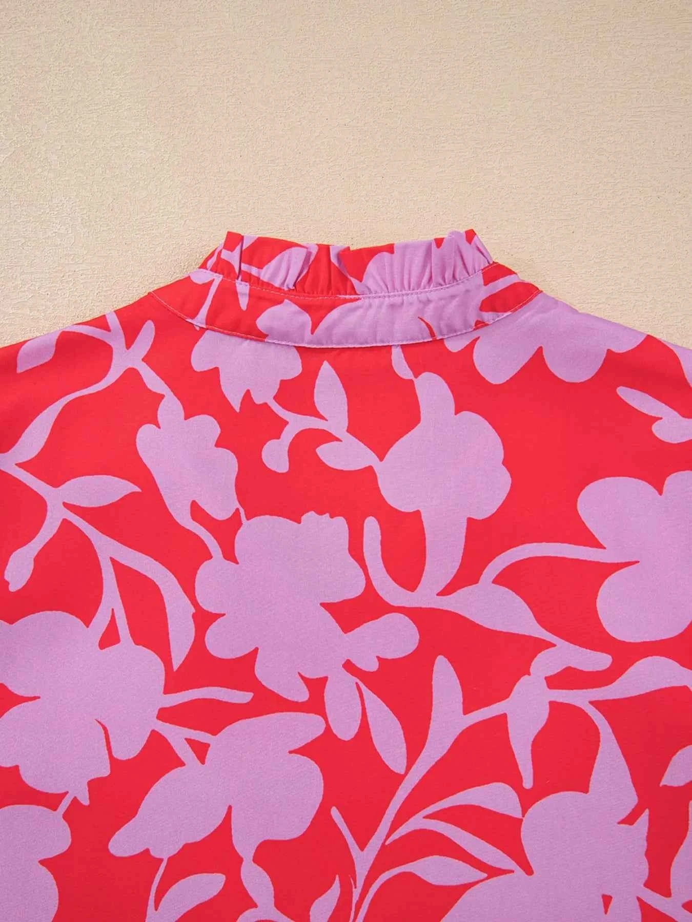 Floral Print Ruffle Hem Shirt Dress 3bd6d421-0ccf-4405-a5ea-313ea467bff6-Max-Origin