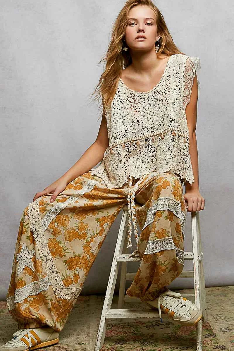 POL Lace Trim Openwork V-Neck Crochet Tank with Scalloped Edge 3be53e64-f7c6-4d2d-91fb-7b3048c9510b-Max-Origin