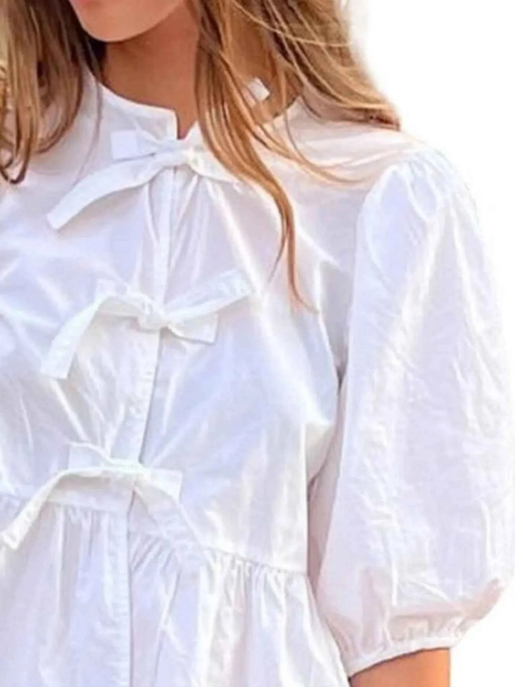 Puff Sleeve Bow Tie Blouse 3beefe17-cd41-44be-994d-753267a56768-Max-Origin
