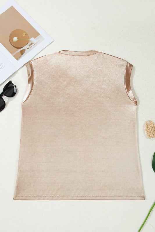 Metallic Round Neck Tank Top 3bf1dc88-dab6-458f-b6e3-1f9f7220ddf7