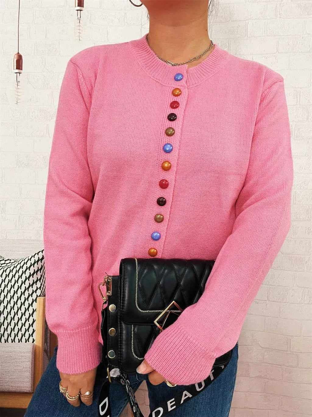 Button Up Long Sleeve Cardigan 3bf424bec76c40339530680b945a8373-Max-Origin