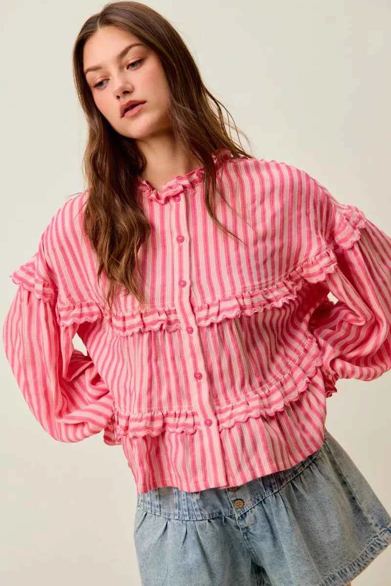 SO ME Variegated Stripe Reversible Flowy Boho Blouse 3bfecc8ad32d4d5bbba9c51dadb17090-Max-Origin
