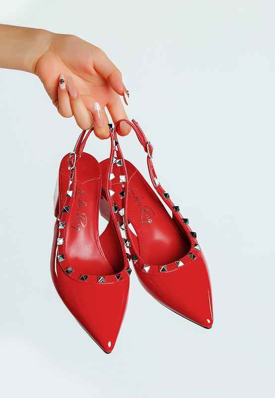 Hiral Stud Embellished Slingback Sandals 3c062e02-92f5-4360-b73b-7d61ef728d79