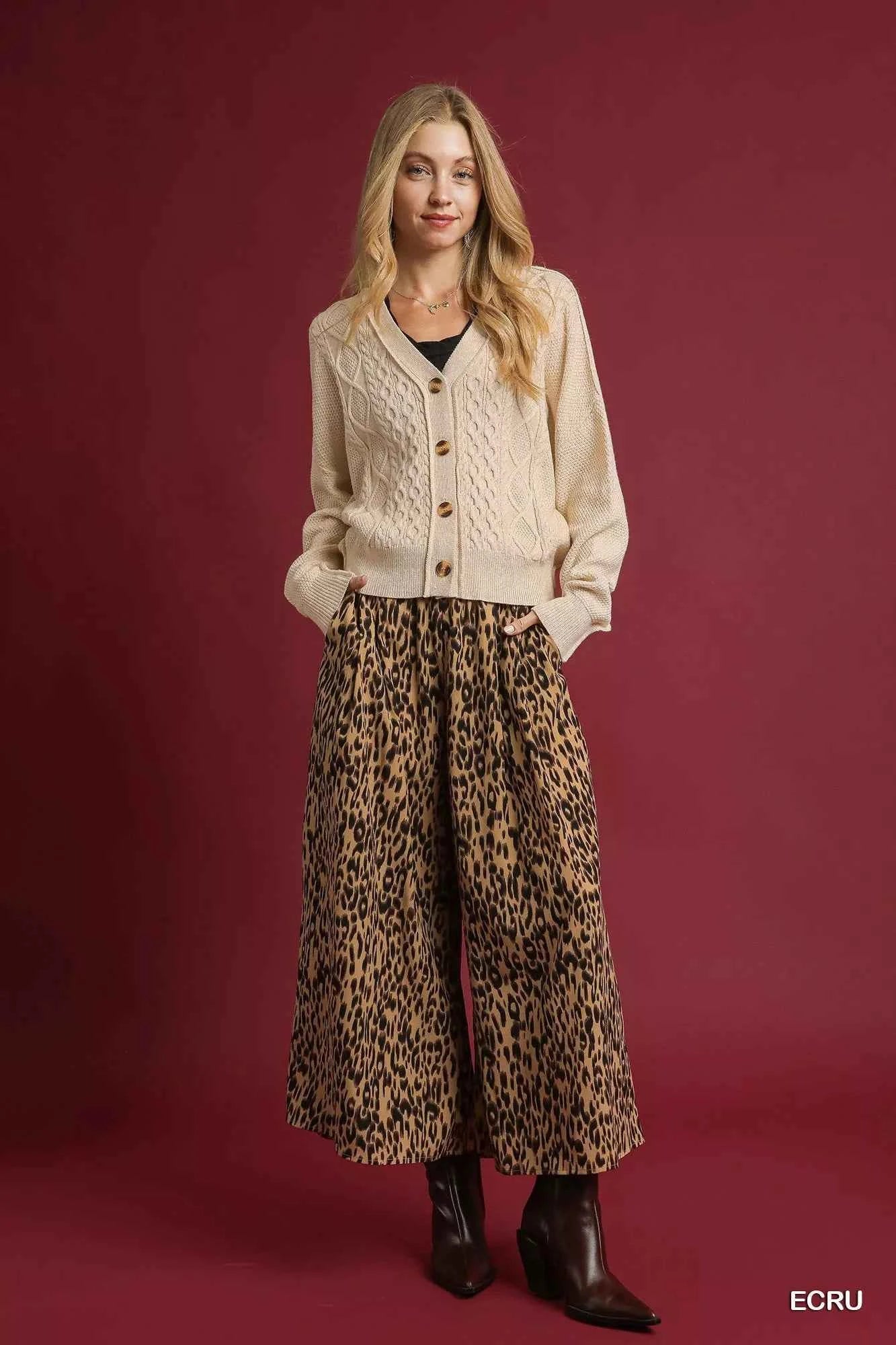 Umgee Chunky Cable Knit V-Neck Button-Up Cardigan 3c1d2b13-ed97-4416-9a02-ebb9f2d40e06-Max-Origin