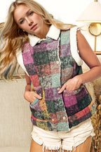 Double Take Full Size Snap Down Plaid Fleece Vest Coat with Pockets 3c288994-012b-4324-afb9-b7b94ebc89a5-Max