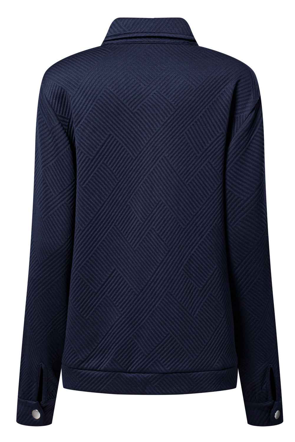 Blackish Green Solid Color Zip Up Button Flap Pocket Shirt Collar Jackets 3c58824032809124