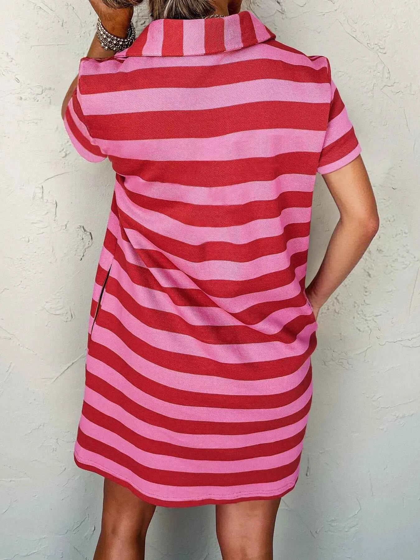 Striped Johnny Collar Short Sleeve Dress 3c60ed3c25724bc2a521846665326e6a-Max-Origin