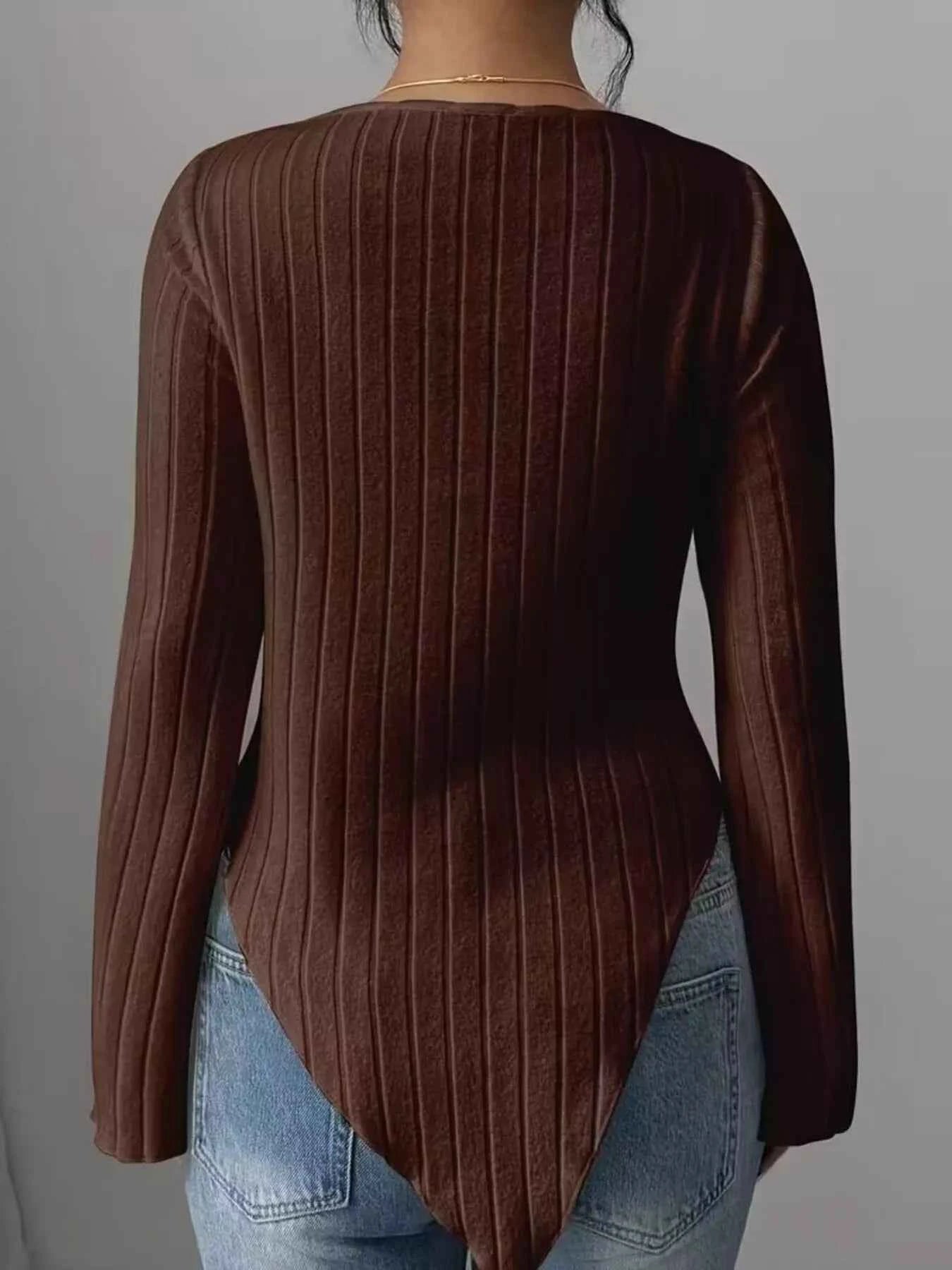 Cowl Neck Ribbed Knit T-Shirt 3c6fc1c05a4f4552bdd7f91e536ed575-Max-Origin