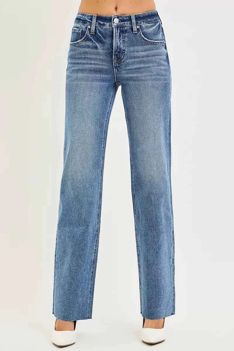 RISEN Tummy Control 4 Way Stretch Mid Rise Straight Jeans DARK 3c7faec5fc214e9397291a4fb48fb071-Max-Origin
