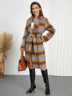 Tied Plaid Collared Neck Coat 3c813d81-5a52-40a5-8625-48470af3d3d4-Max