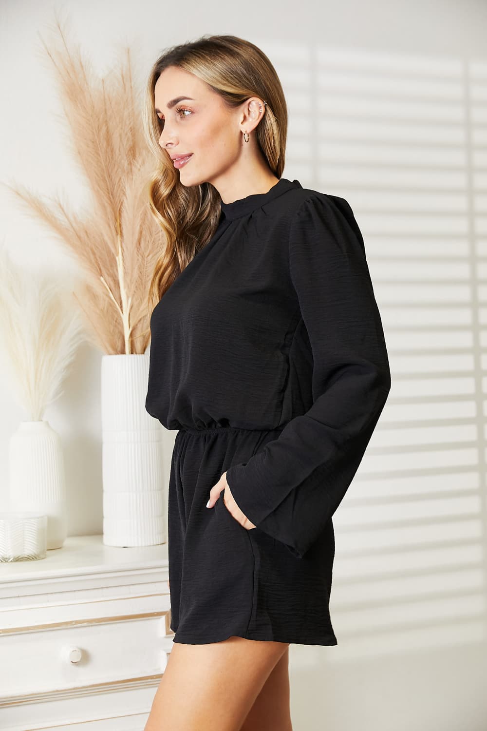 Culture Code Full Size Open Back Romper with Pockets 3c8d1dfa759644f68b8afea1584627c2-Max