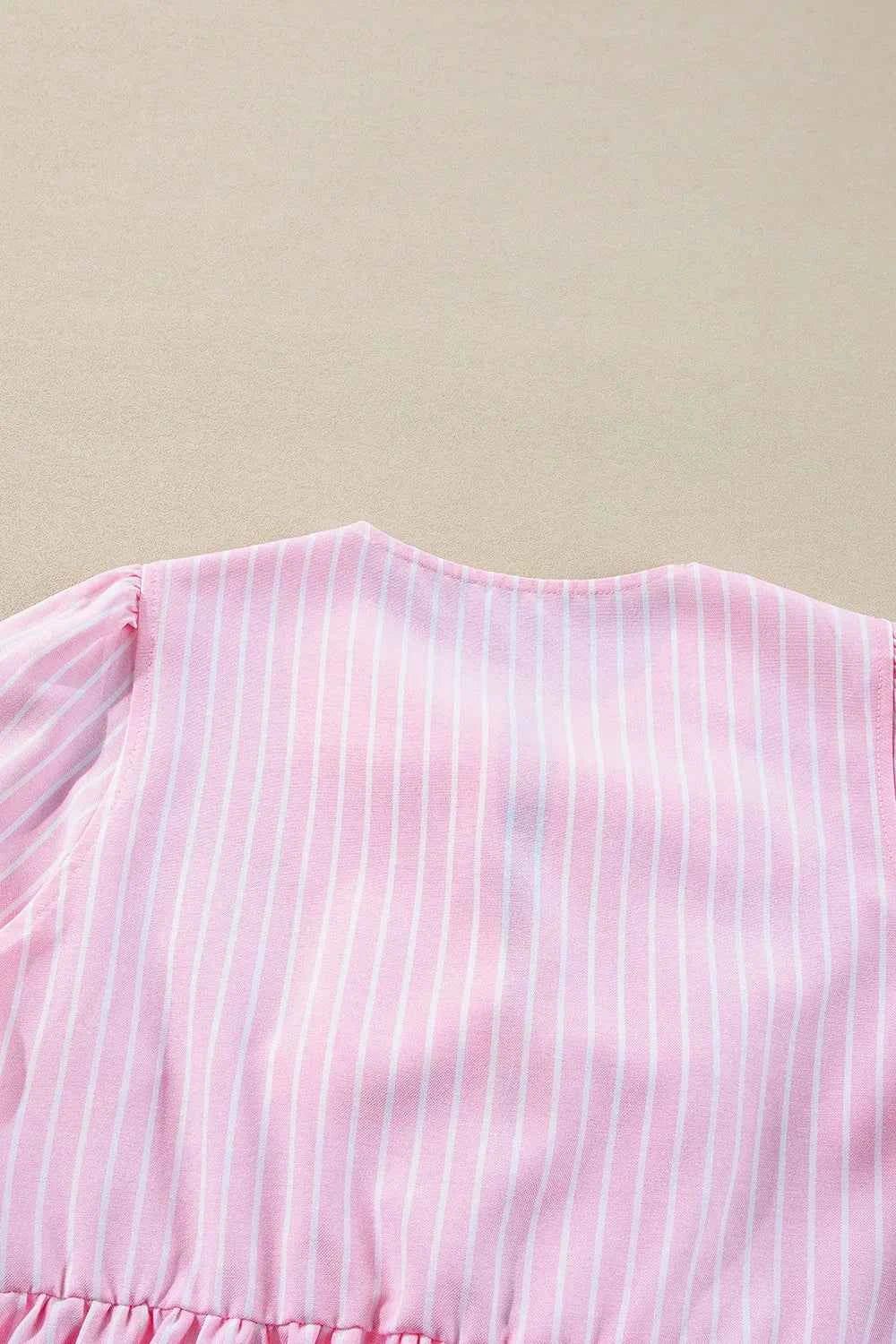 Tie Front Striped Peplum Blouse 3c9610e9-9a00-41b5-a986-7d7d60e82437-Max-Origin