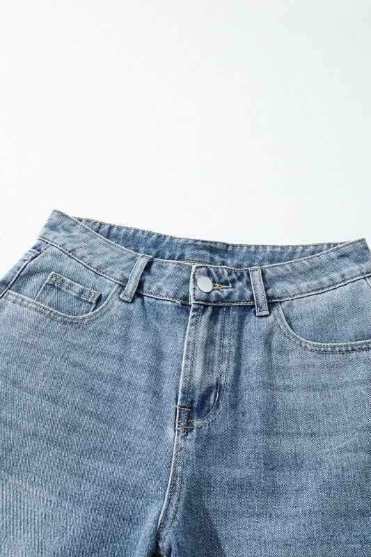 Solid Denim Embroidered Wide Leg Jeans 3ca1a44b-5ead-4ee7-84fa-a88321af995c