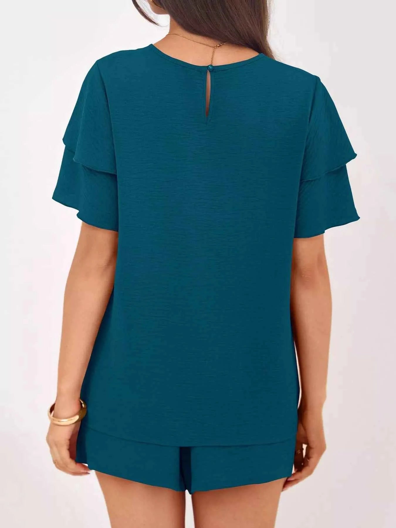 Ruffle Sleeve Top and Shorts Two-Piece Set 3ca8156ff8ff4ea9ab88819d4934c3dc-Max-Origin