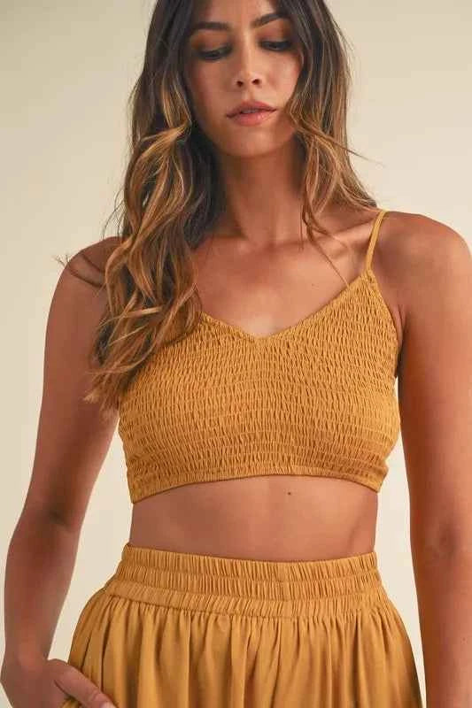 MABLE Smocked Bralette Crop Top and Wide Leg Pants Set 3ca929a262344ad4b1abae92b19fda35-Max-Origin