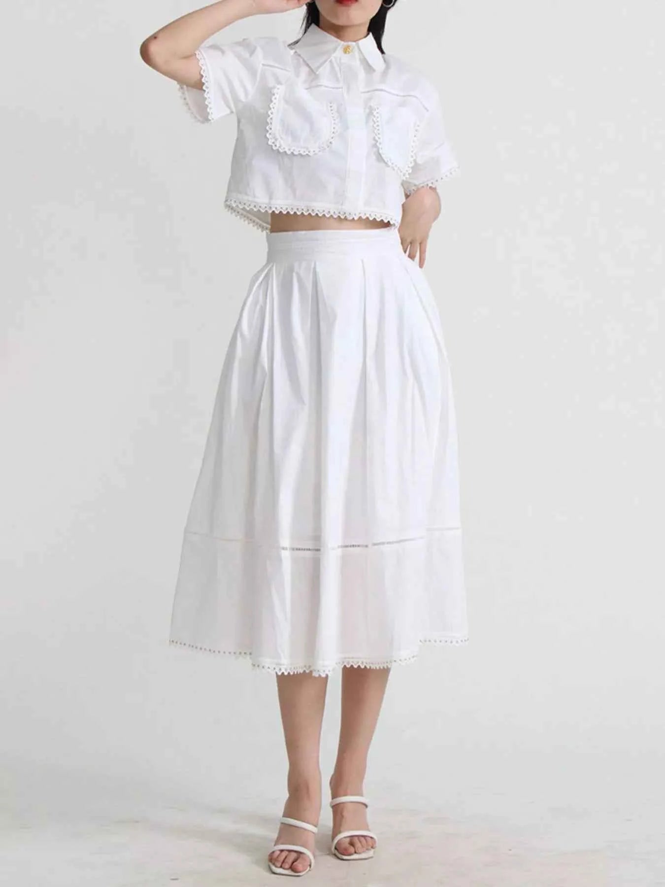 Short Sleeve Shirt and Skirt Set White 3cb31073-2c38-458f-8221-91c7d3771305-Max-Origin