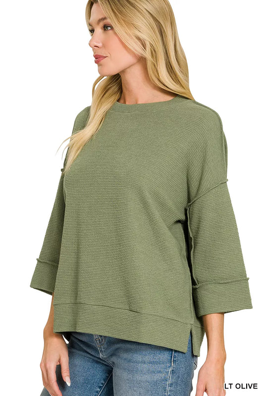 Double Knit 3/4 Sleeve Top 3cc92576-57e0-471f-bdff-028db8e871d3-Max-Origin