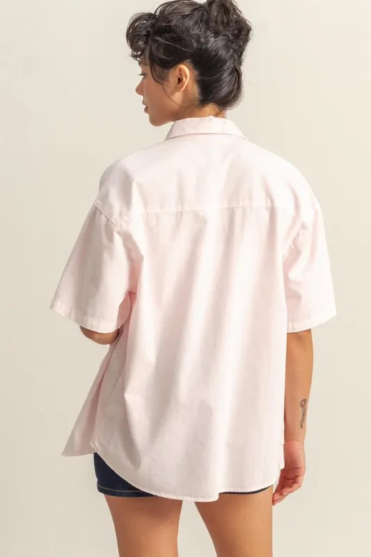 Short Sleeve Button Down Oversized Shirt 3cce31f9f6bb44779847439316999c39-Max-Origin
