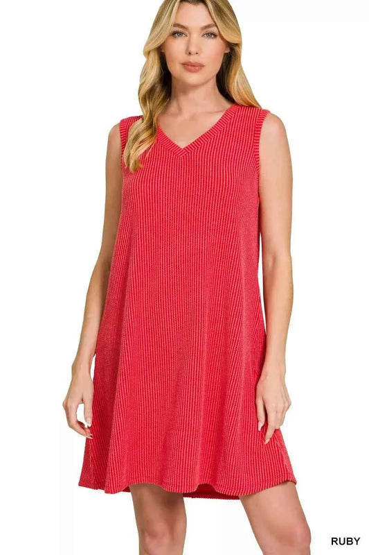 Zenana Raised Rib Sleeveless Mini Dress RUBY 3cda5c9377d040e5a51e100f18a1d8c0-Max-Origin