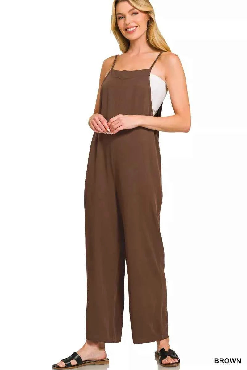 Zenana Rayon Woven Wide Leg Jumpsuit BROWN 3d02d82b8817433881d764a2cf120a9b-Max-Origin