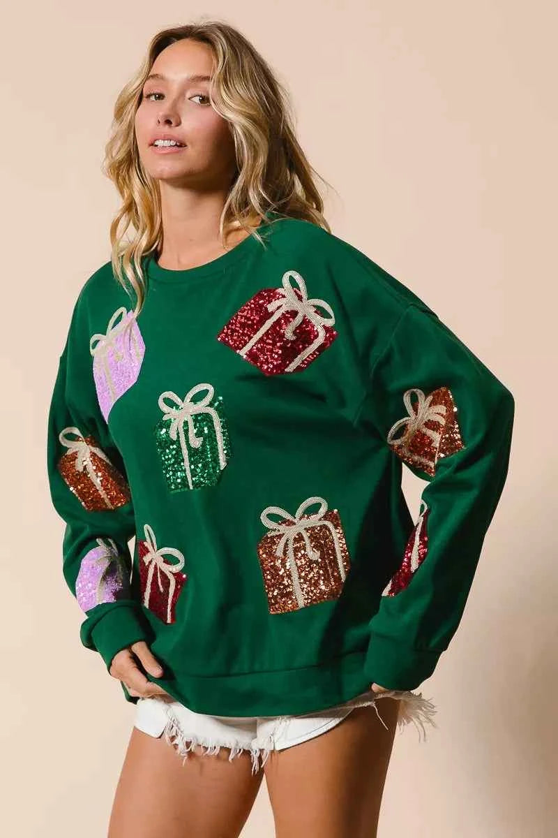 BiBi Sequin Christmas Gift Box Embroideries Pullover 3d088faeb4114fd4ace4b1a807b68948-Max-Origin