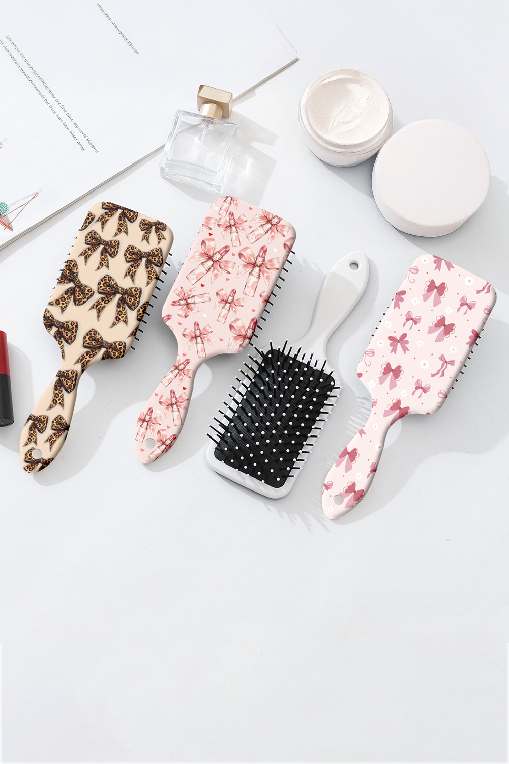 Parchment Leopard Bow Print Hair Comb 3d291f0474602f1b
