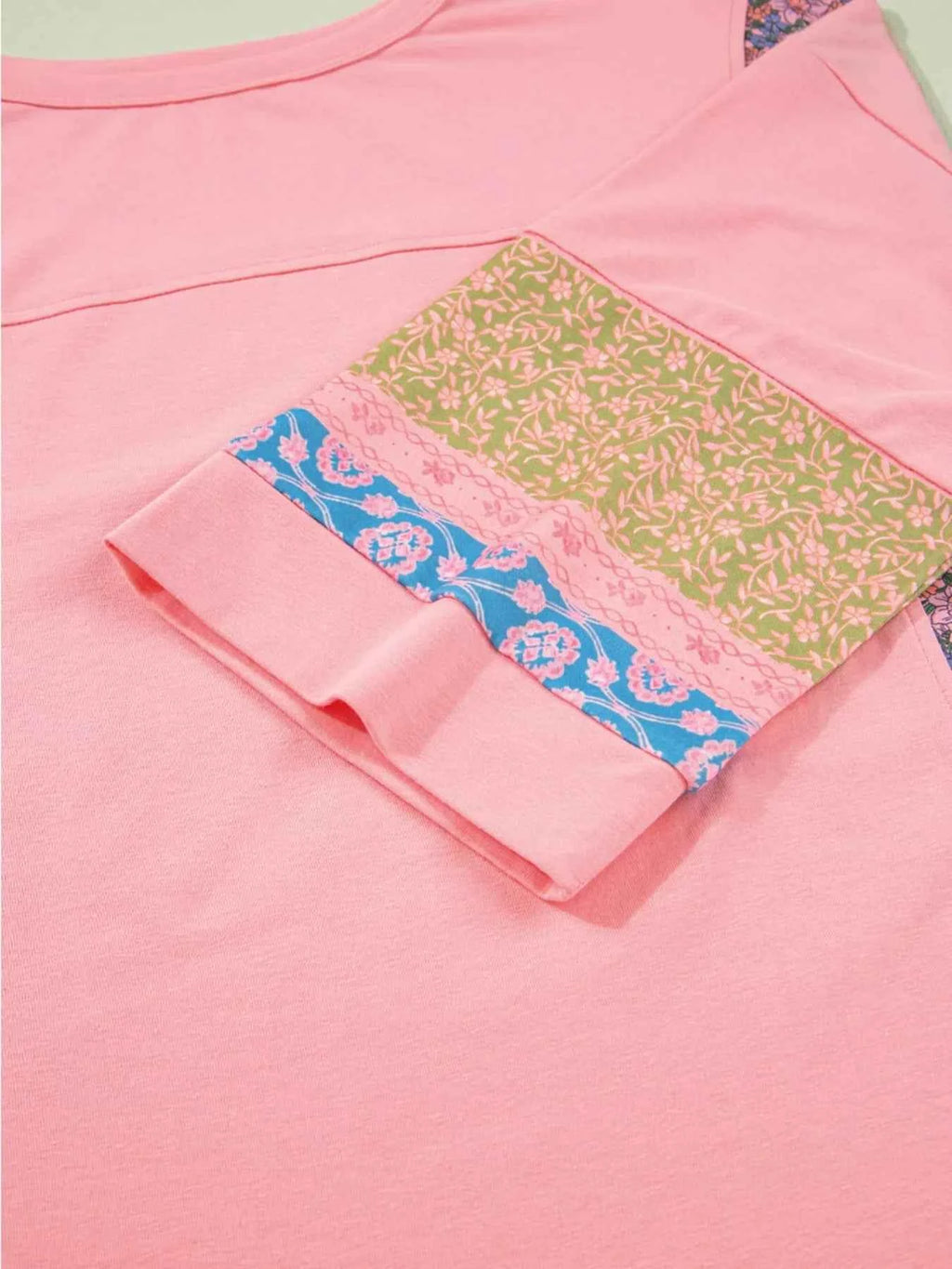 Floral Color Block Patchwork Long Sleeve Top 3d2bee0cb2294f4f9371ccacd1062b1d-Max-Origin