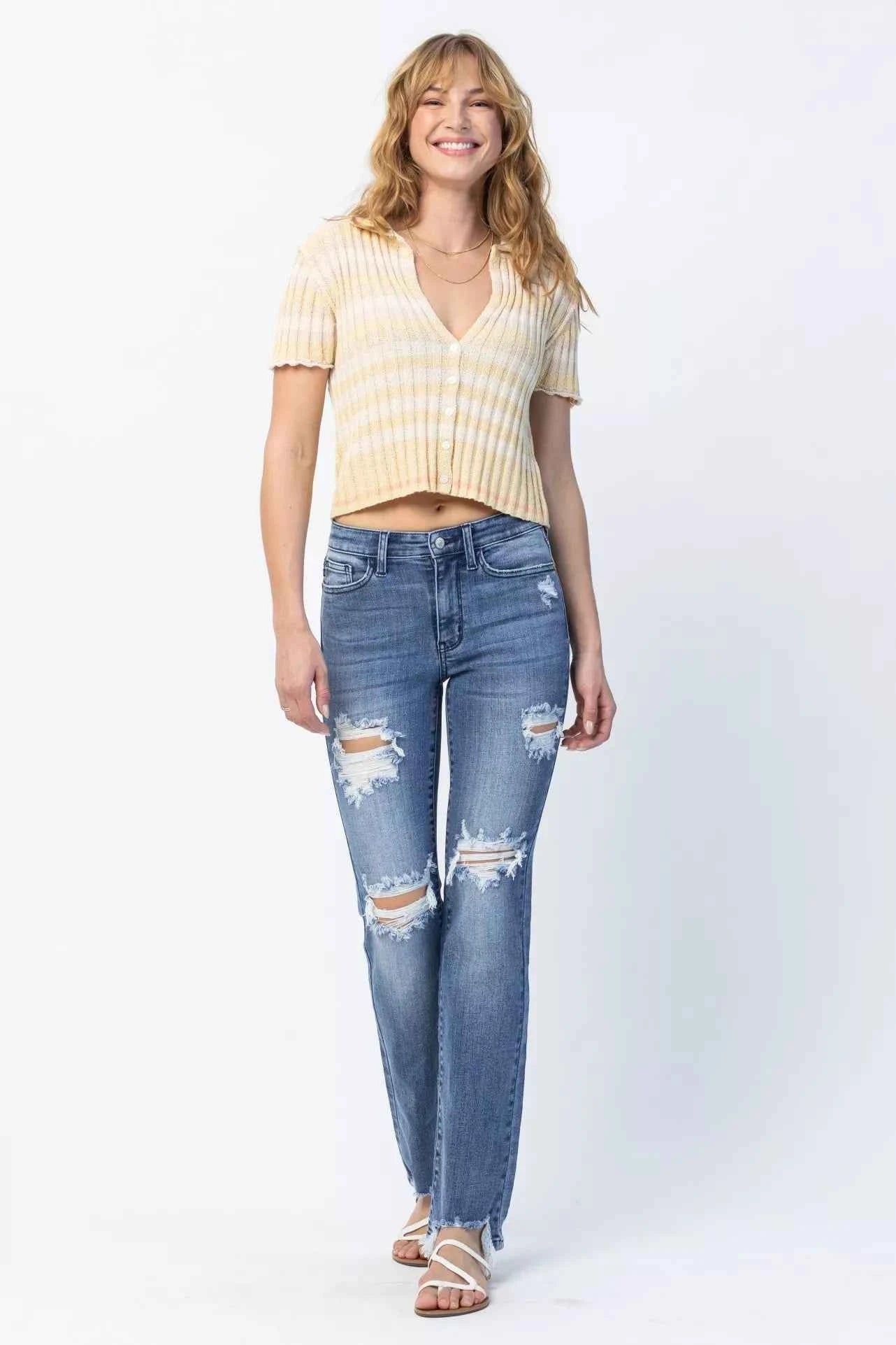 Judy Blue Full Size Mid Rise Destroy Straight Jeans Plus Size 3d31793f-b6a1-40e0-95e7-1d43e6d9101e-Max-Origin
