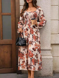 Smocked Floral Print Flounce Sleeve Dress Apricot 3d31ccde-a329-4f7d-8221-4d5f7b83e8f1-Max-Origin