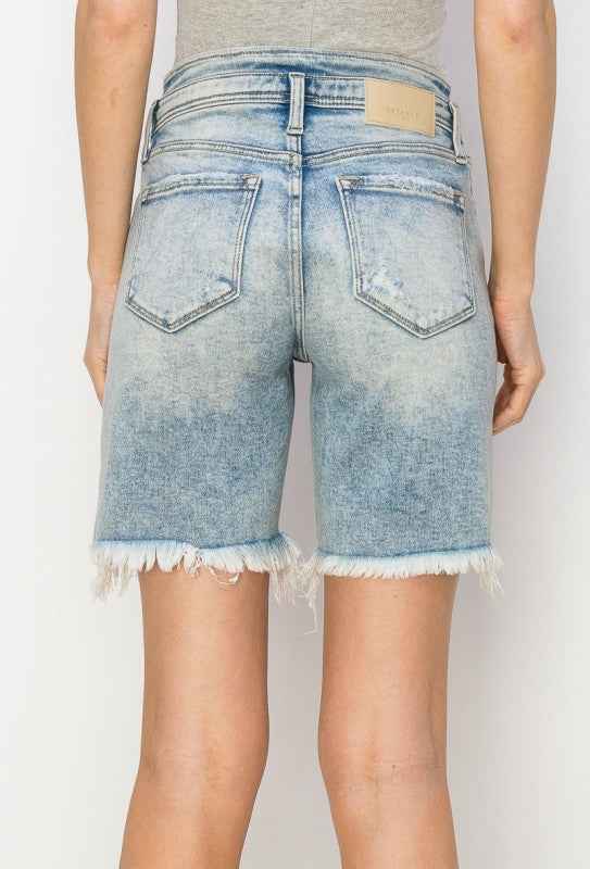 AT1037BML High Rise Bermuda Tulip Waistband Shorts 3d337dc2-48cb-4a25-a88e-f35a967b6651