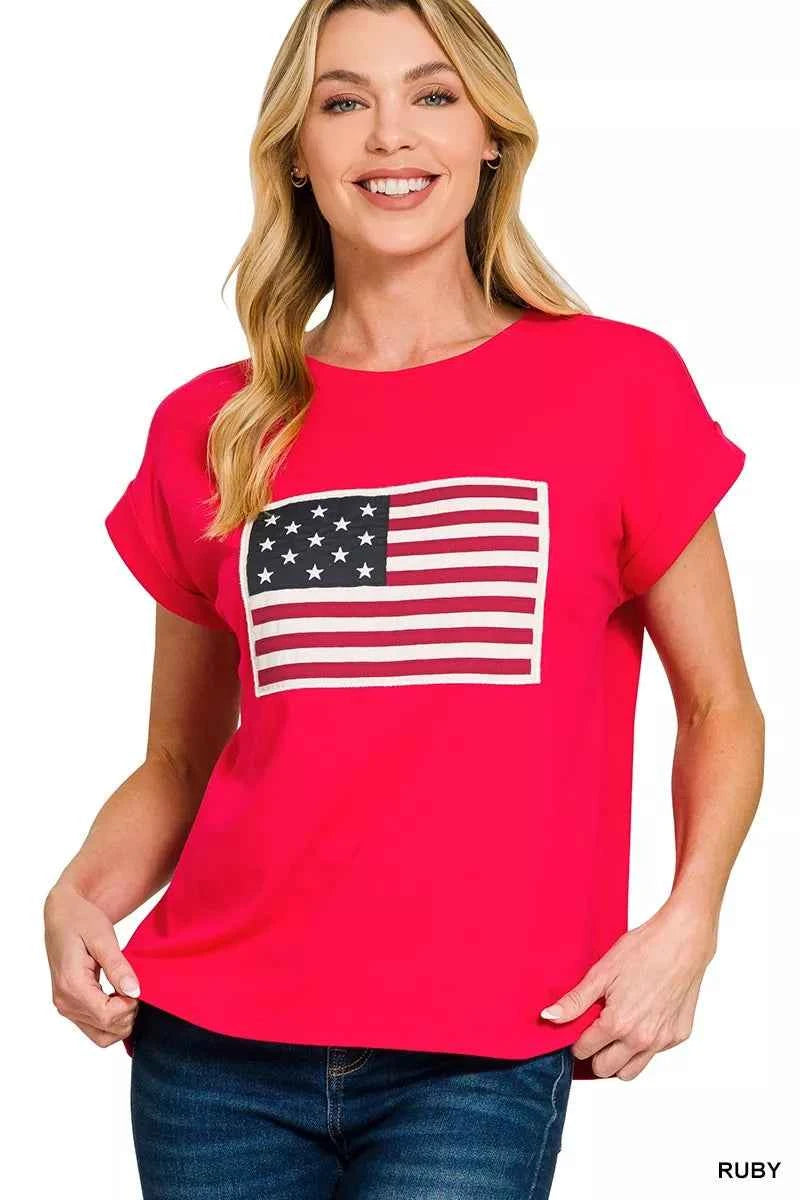 Zenana Full Size US Flag Round Neck Short Sleeve T-Shirt Plus Size RUBY 3d46926a930742099d9ec85d272b4244-Max-Origin